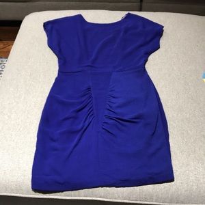 Blue Cap Sleeves Dress